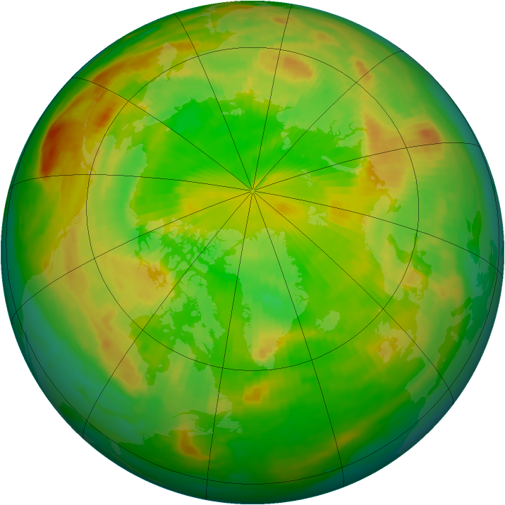 Arctic ozone map for 09 June 1985